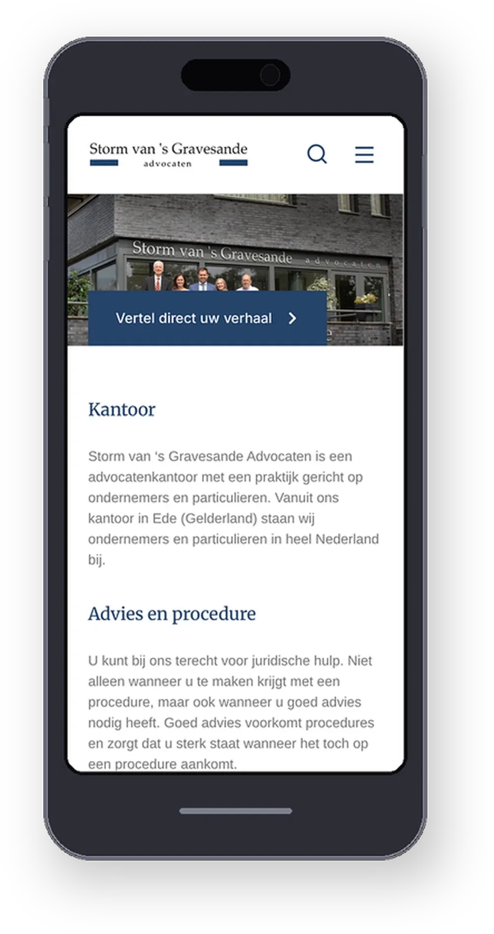 Screenshot van Advocaat Storm