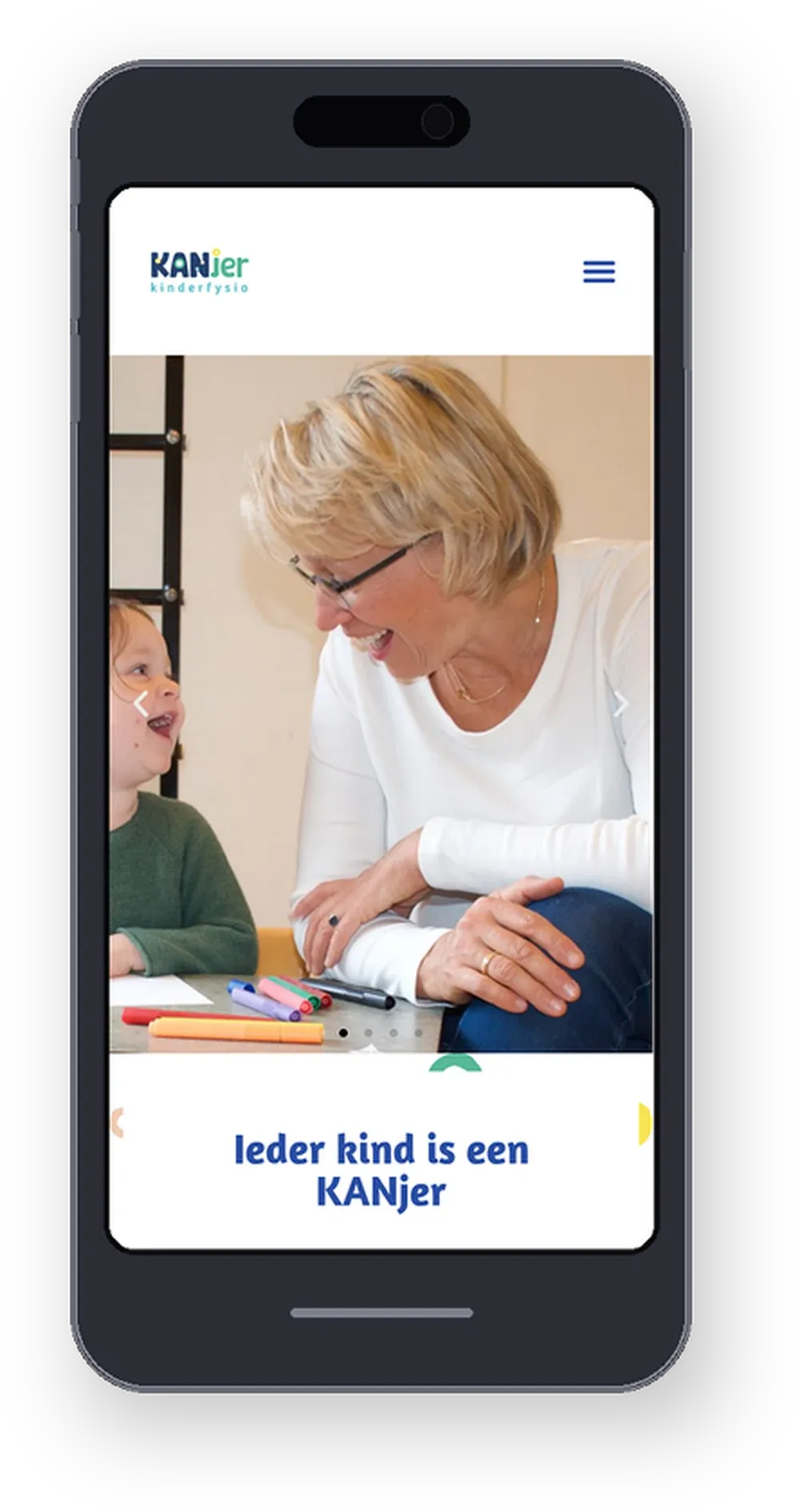Screenshot van KANjer Kinderfysio