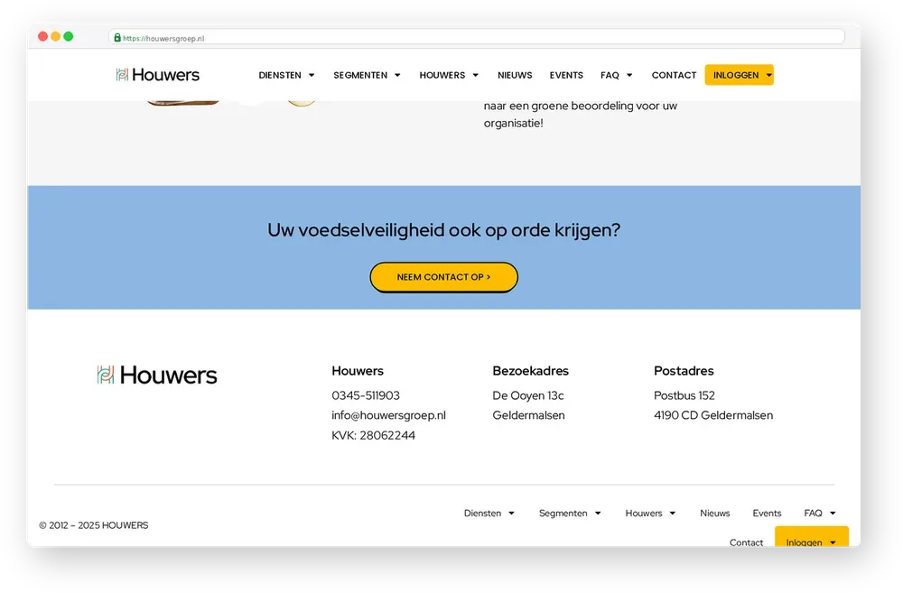 Screenshot van Houwers Groep