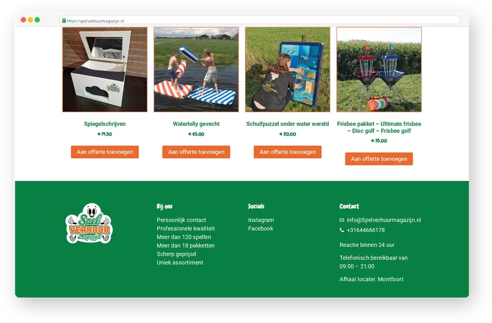 Screenshot van Spel Verhuur Magazijn