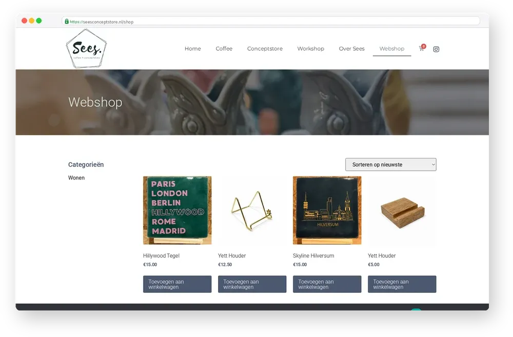 Screenshot van Sees. Conceptstore