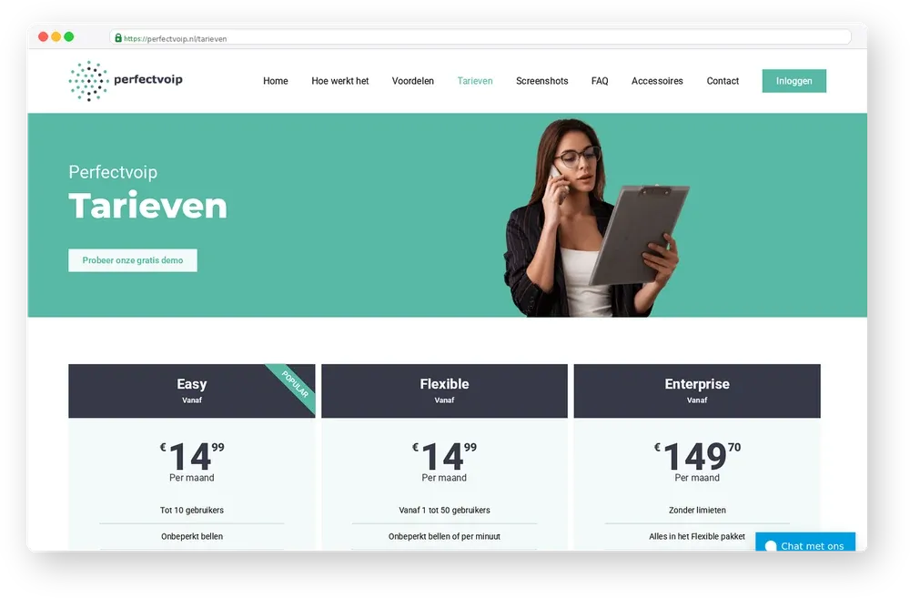 Screenshot van Perfect VoIP