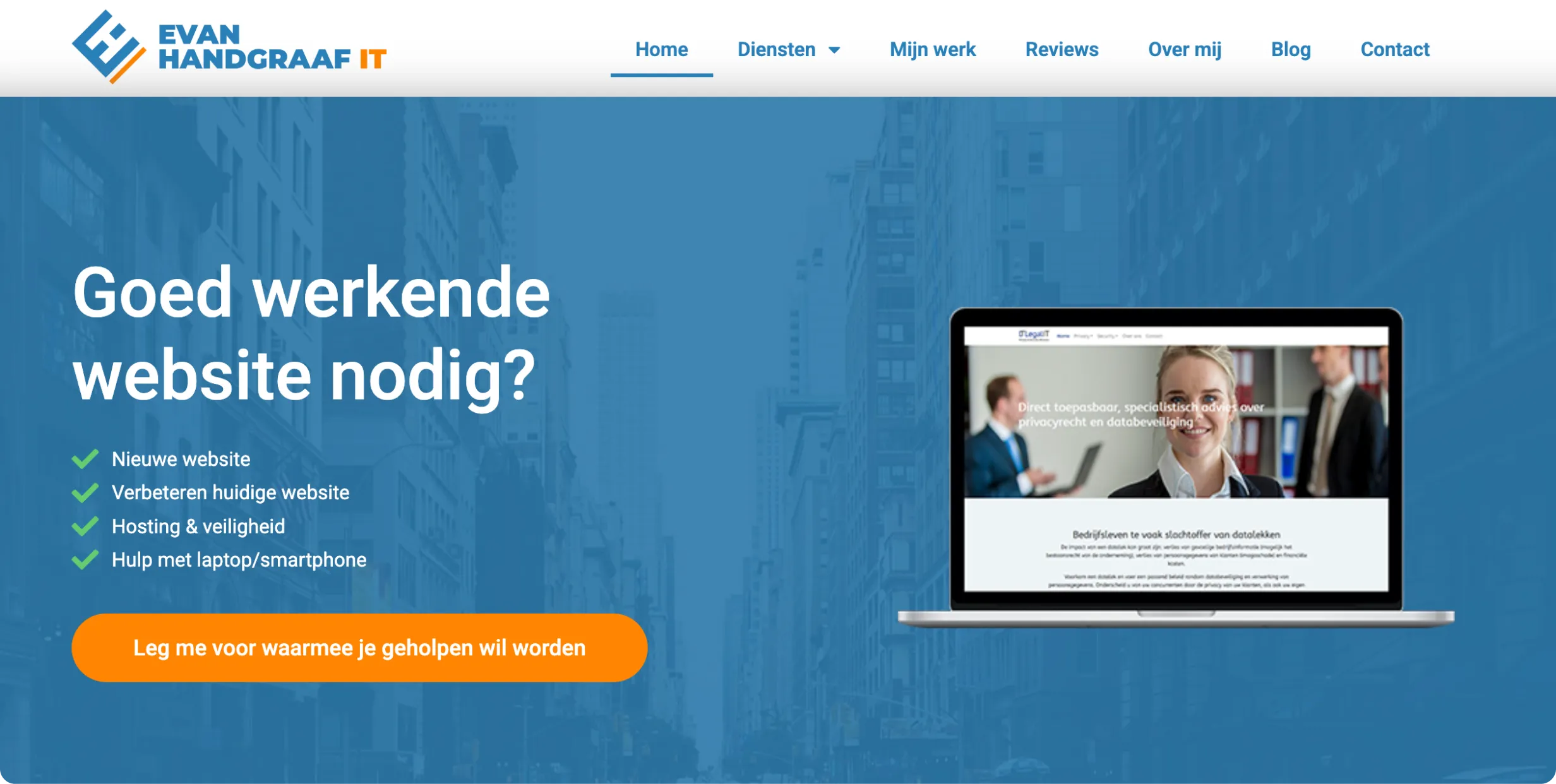 De eerste versie van de Eden IT website