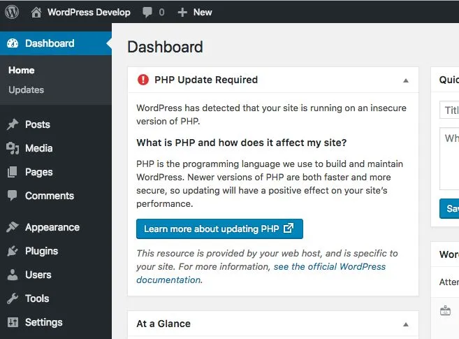 Belangrijk: WordPress PHP-versie upgraden